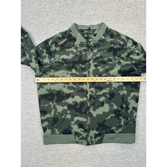 Legends Jacket Mens Large Green Camo Carson Bomber Full Zip Performance Stretch - Picture 3 of 7